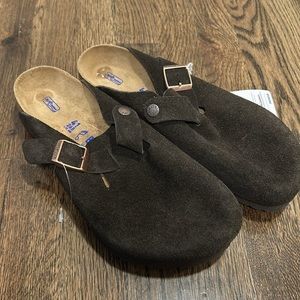 Birkenstock Boston Soft Footbed in Mocha Suede 41 Regular